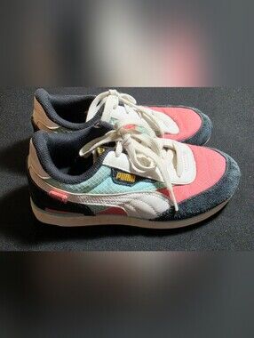 PUMA Retro Runner Sneakers in Coral, Teal & Black